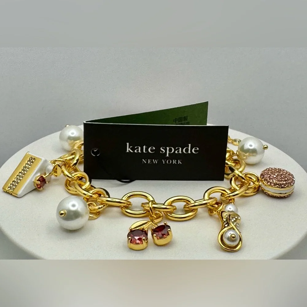 KATE SPADE 🍰 Pastry Shop Charm Bracelet NWT - Picture 7 of 7